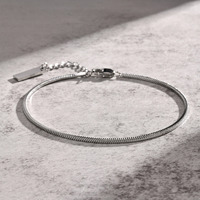 Bracelet minimaliste personnalisable en acier inoxydable plaqué or 18 carats avec motif serpent carré pour hommes et femmes bijoux tendance