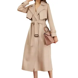 2022 Customized for Ladies Plain Oversized Wool Jacket Cashmere Overcoat Women Winter long Trench Coats