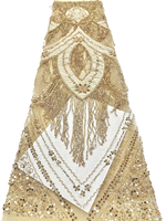 NI.AI Tissu en dentelle perlée de luxe africaine nigériane avec sequins brodés pour robe de mariée Asoebi pour filles