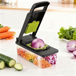 Cortador de Verduras Manual 16 en 1 con Logotipo Personalizado, Picador Multifuncional de Frutas y Verduras Hecho de Plástico PP - Product Image 1