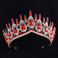 Diadème de mariage en cristal de luxe, vente chaude, couronne plaquée or pour femmes, pour anniversaire, concours de beauté ou bal de promo, princesse