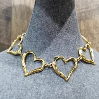 Necklace Fashion Heart Choker Necklace Full Love Heart Chain Gold Plated Clavicle Necklace For Women Girls