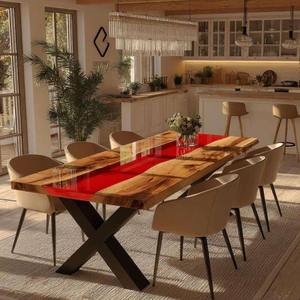 Mesa de centro de resina y madera maciza más vendida, mesa de madera epoxi, muebles modernos para sala de estar, disponible a precio competitivo. - Product Image 3