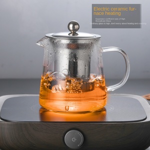 Bouilloire sifflante en verre borosilicate résistant à la chaleur, double paroi, design moderne, portable, écologique, pour thé en vrac - Product Image 6