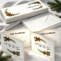 Cartes-cadeaux personnalisées haut de gamme avec estampage à chaud doré et enveloppe assortie pour emballage cadeau de marque de luxe
