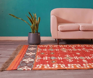 พรมปูพื้นสไตล์วินเทจสไตล์โบฮีเมียนคลาสสิคพรมถักมือขนสัตว์และปอกระเจาสีสันสดใสสำหรับตกแต่งบันไดหรือบ้าน - Product Image 2