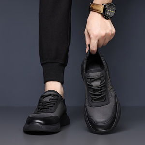 Zapatos Deportivos Casuales de Cuero para Hombre, Ligeros, con Entresuela de EVA, Suela de Goma, Tacón Bajo, Estilo para Caminar - Product Image 3