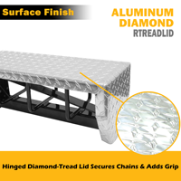 Support de chaînes de pneus de 24 pouces à fixation sur cadre, avec couvercle en aluminium strié verrouillable, pour semi-remorque