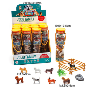 12 adet küçük plastik hayvan figürü köpek modeli tüp paketi oyuncaklar - Product Image 2