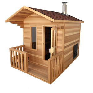 Sauna de Vapor Húmedo para 4 Personas con Calefactor Eléctrico, Madera de Hemlock Sólida, Panel de Control Computarizado, 220v, Función de Vapor Seco - Product Image 1