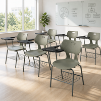 Chaises et table de formation personnalisées avec support ergonomique du dos et structure en acier pour salle de conférence, centre de réunion, et séances d'étude pour adultes