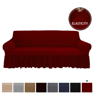 Funda gruesa de lana Para sofá, cubierta con falda de Color gris o ceniza, elástica, Jacquard - Product Image 3