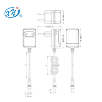 Adaptateurs secteur muraux DC 12V 1A 12W pour éclairage LED d'aquarium, avec prise CE GS EMC LVD EU US UK AU