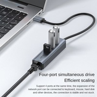 Base de Expansión USB-C con Adaptador Ethernet Tipo C RJ45 5G USB 3.0, Concentrador Convertidor de Tarjeta de Red con Cable de Aleación de Aluminio