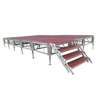 Escenario Modular Portátil de Acero Galvanizado con Tubos Cuadrados para Eventos al Aire Libre, Bodas y Ferias Publicitarias - Capacidad de Carga de 500 kg