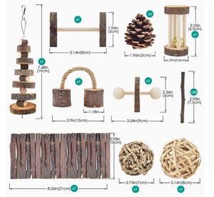 木制ハムスターマウスおもちゃ素朴な丸太樹皮木中空トランクハムスター生チューおもちゃ - Product Image 5