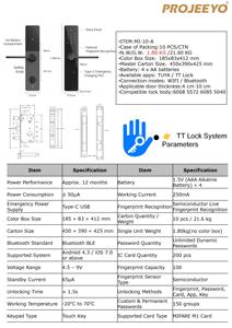 3D-Gesichtserkennung Biometrisches Smart-Türschloss für Aluminiumtüren mit Fingerabdruck, RFID, WLAN, Speicherkarte und Tuya-App-Steuerung - Product Image 2