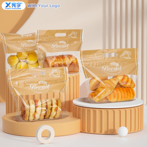 Bolsa de Embalaje <span class=keywords><strong>con</strong></span> Cierre Hermético y Asa para Almacenamiento de Alimentos, <span class=keywords><strong>con</strong></span> Logotipo Personalizado, Transparente, para Pan Tostado, Grado Alimenticio, para Aperitivos Horneados - Product Image 5