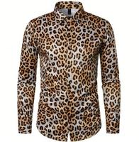 Nouvelle Chemise Homme à Manches Longues Imprimé Léopard de Haute Qualité pour Soirées et Occasions Décontractées