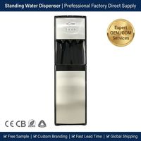 Distributeur d'eau électrique à chargement par le bas en plastique avec verrou de sécurité enfant, refroidisseur à compresseur chaud/froid, purificateur vertical, OEM pour hôtels