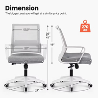Chaise de bureau exécutive moderne Guanfu 8007-2, chaise pivotante ergonomique de haute qualité, réglable, avec roulettes, en tissu maillé inclinable