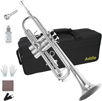 Silver Lacquered Gold BB Trumpet Instrument Nickel-plated Brass Stainless Steel Valves Professional Grade Rust Resistant Student