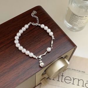 Pulsera de plata de ley S925 con perlas de concha para mujer, regalo de joyería elegante - Product Image 1