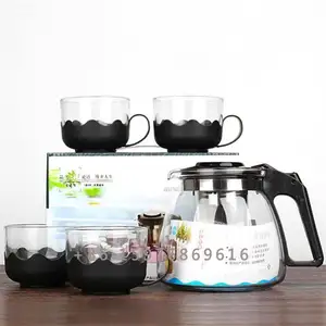 Teiera a buon mercato 5 pezzi made in china set di teiere in vetro per uso domestico con confezione regalo caffettiera in vendita calda del Ghana