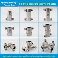 Connecteur de buse de pulvérisation haute pression en laiton de 9,52 mm, raccord à compression profilé pour tuyaux en acier inoxydable