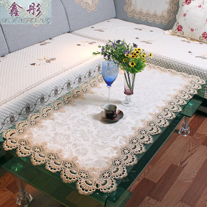Mantel Rectangular para Mesa de Centro, Moderno, Antipolvo, de Tela Soluble en Agua con Encaje - Product Image 3