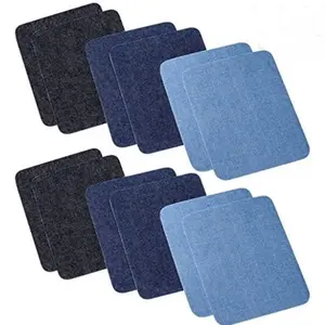 Wholesale Multi-Size Plain Self-adhesive Denim Patches Repair Jeans Elbow Knee Back Stick-On Patch