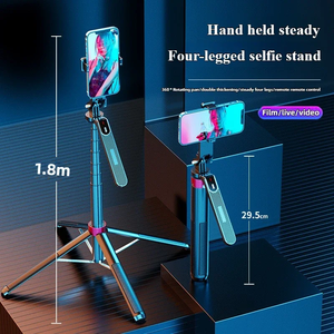 Perche à selfie télescopique de 1,8 m, 360° °   Tré<span class=keywords><strong>pied</strong></span>, avec <span class=keywords><strong>stabilisateur</strong></span> à quatre pieds, utilisé pour la diffusion en direct/enregistrement vidéo/photographie de voyage - Product Image 5