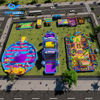 Parc à thème gonflable personnalisé, grande structure de jeux gonflable, équipement de terrain de jeux commercial, parc à thème gonflable extérieur pour enfants