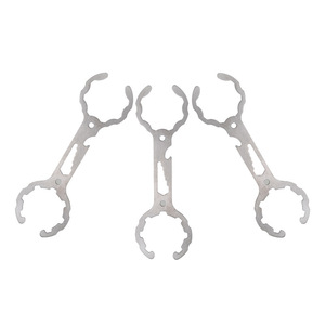 Stainless Steel Double End Wrench Metric Serrated Jaw Industrial Grade Valve <b>Tool</b> 195mm Length Polished Surface - Product Image 2