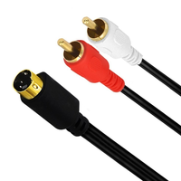 Vergoldetes Mini-DIN 4-Pin S-Video Stecker auf 2RCA Stecker Koaxial Twisted-Pair PVC-Ummanteltes AV-Stromkabel