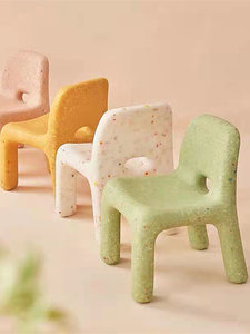 Eco-friendly Plastic Odor-free Movable Nordic Design Children's Chair Backrest Table-and-chair Set Kindergarten-sized <b>Stool</b> Play - Product Image 2