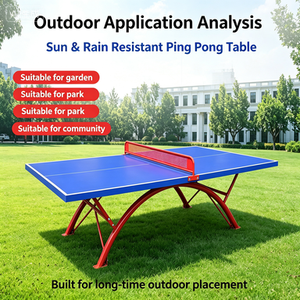Tavolo da Ping Pong Moderno Resistente alle Intemperie per Interni/Esterni, Struttura in Tubi Zincati Rinforzati, Rete Pieghevole per Cortile e Parco - Product Image 5