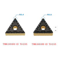 10P TNMG160404/08/12 TG4245 Alat Pemotong Logam CNC Lapisan Hitam-Kuning untuk Mesin Bubut, Sisipan Karbida