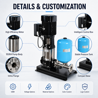 Pompa Sentrifugal Inline Multistage Vertikal GAOXIN SS304 High Head 200m untuk Pasokan Air Komersial, Pompa Booster CDLF OEM Elektrik 1