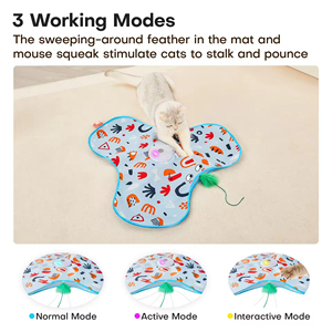 Jouets interactifs pour chats en plastique rechargeables, jouet pour chatons à faire cachette, jouet à plumes mobiles activé par le toucher, design de jouet à plumes cachées - Product Image 4