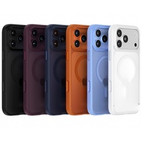 Coques de téléphone magnétiques translucides mates de luxe pour iPhone 18 17 Pro Max avec bouton tactile pour appareil photo IA et protection arrière