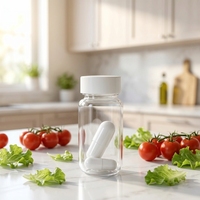 Bouteille en PET de 340 ml avec bouchon à vis de qualité alimentaire, conteneur cylindrique avec orifice de 30 mm pour boissons et jus