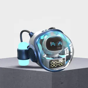 Intelligent AI Smart Alarm Clock Portable Spaceship Bluetooth Speaker Multi-Function Seven-Color Ambient Night Light