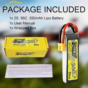 Tattu R-Line 550mAh 7.4V 95C 2S Lipo Battery Pack With Xt30 <b>Plug</b> For Fpv Racing Quadcopter - Product Image 6