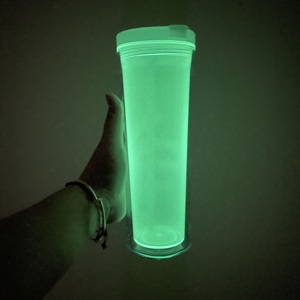 20oz Curve Shape clear Transparent Acrylic <b>Plastic</b> Pre Drilled Snow Globe Cold <b>Cups</b> Glowing Tumblers with Bottom Hole - Product Image 3