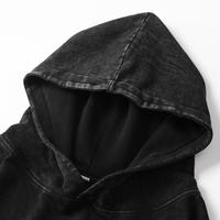 Hoodie surdimensionné vintage pour homme en molleton épais, délavé à l'acide, style streetwear de marque OEM, personnalisable