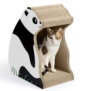 Zhizhao סין ספק חתול שריטות פנדה עיצוב חתול בית עם חתול שריטות קרטון