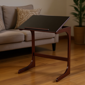 Tilting Top <b>Side</b> <b>Table</b> Brown <b>Bamboo</b> Material For Living Room Use - Product Image 2