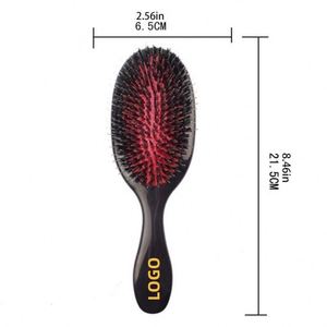Cepillo de pelo de cerdas de jabalí de marca privada, cepillo desenredante con almohadilla, peine de masaje tipo paleta, servicio de diseño de marca con gráficos personalizados - Product Image 2