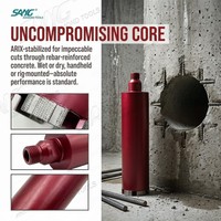 Foret diamanté turbo Arix SANG Heavy Duty Pro pour entrepreneurs, soudé au laser, pour béton armé et maçonnerie, filetage UNC 1-1/4 pouces